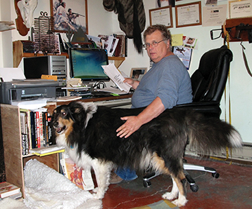 Duke and his tri-colored collie.